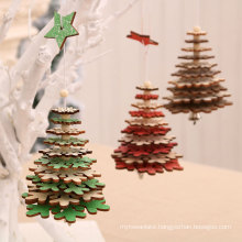 Christmas decorations wooden bell pendant wind chimes pendant Christmas tree three-dimensional small ornaments Christmas gifts